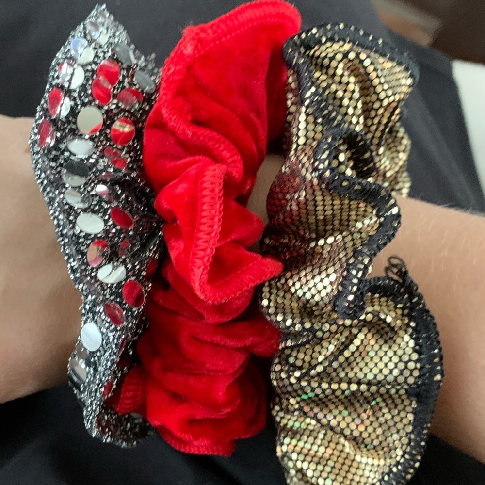 Set of 3 Vintage Dance Costume Scrunchies